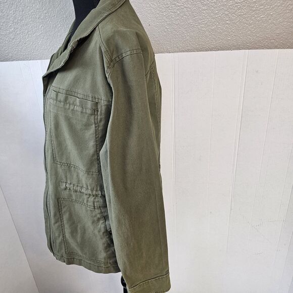 Women Old Navy Army Green Utility Jacket Sz Medium Pockets Gorp Core Casual S385 - Picture 3 of 9